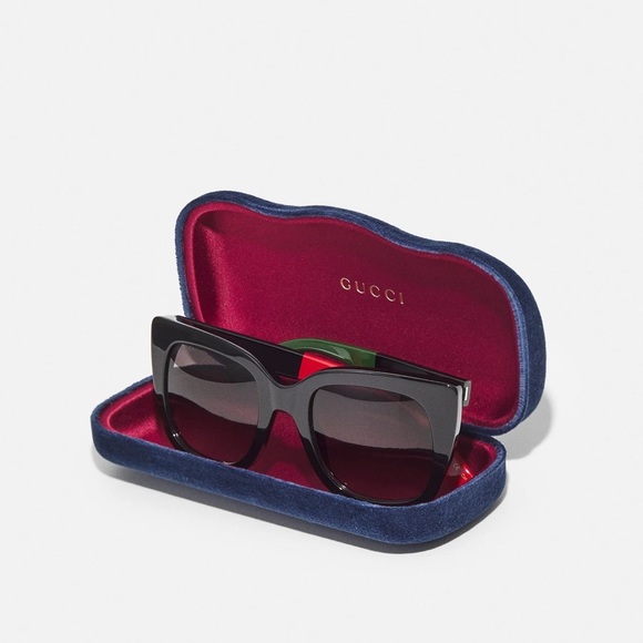 New - Gucci Web GG0163SN Cat-eye Sunglasses - Picture 5 of 12